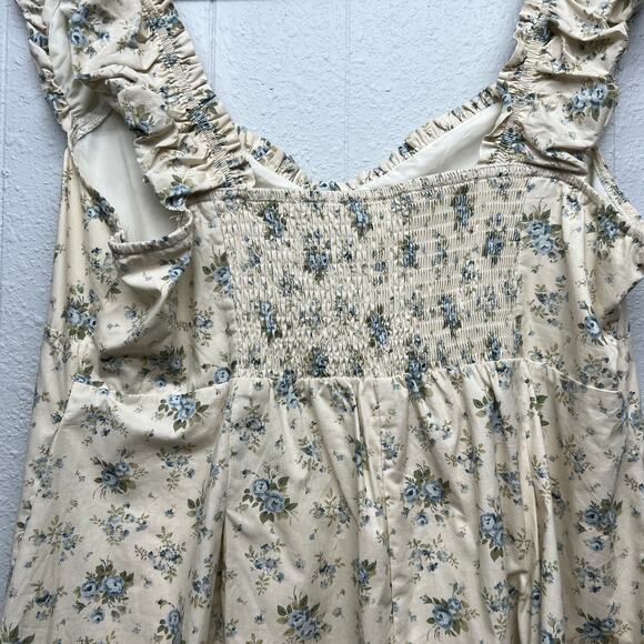 Cider Babydoll Milkmaid Dress Womens 1X Cotton Smocked Cottagecore Fairy Boho - Picture 10 of 15